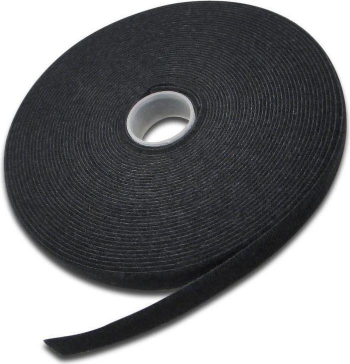 Digitus Klettverschlussband für Kabelmanagement 10 m x 15 mm x 2,6 mm Schwarz