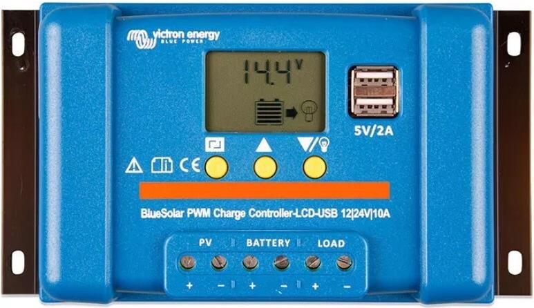 Victron Energy Blue-Solar PWM-LCD&USB Laderegler PWM 12 V, 24 V 10 A (SCC010010050)