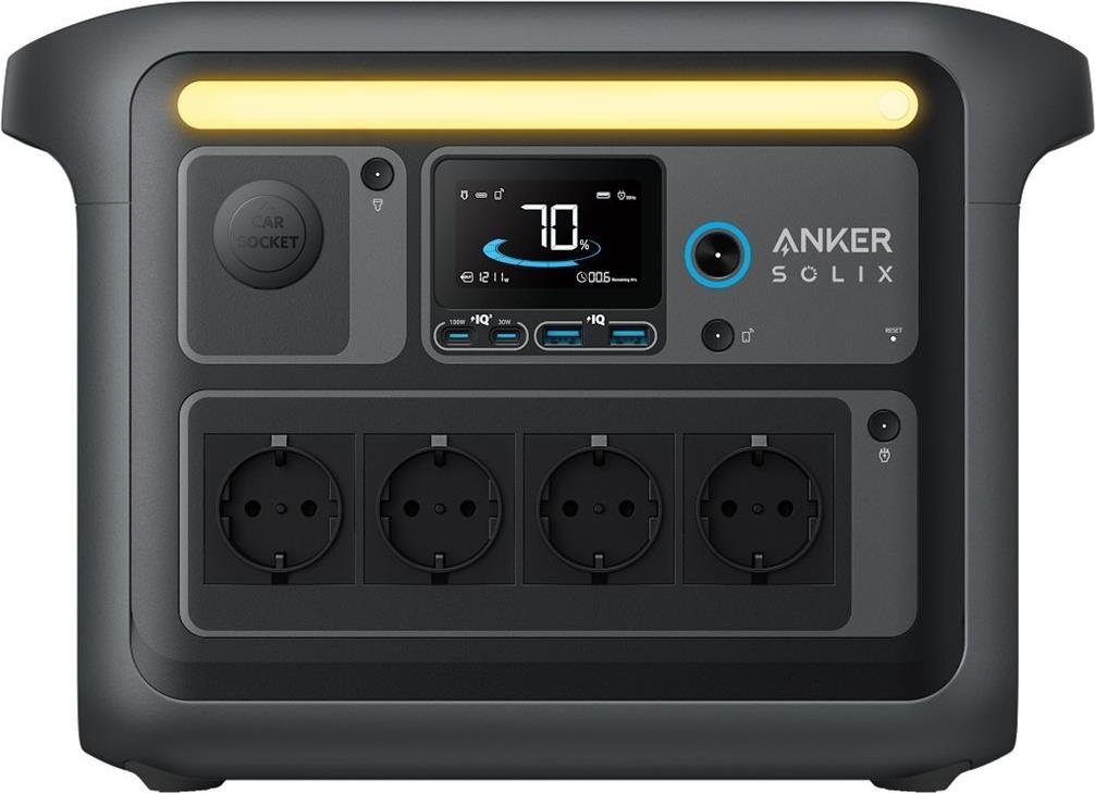 Anker SOLIX C1000X Tragbare Powerstation 1056 Wh 1800 W LiFePO4 Schwarz/Grau (A1761311) (geöffnet)