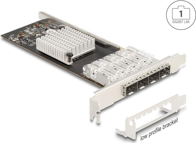 Delock PCI Express x4 Karte zu 4 x SFP Slot Gigabit LAN i350 (88342)