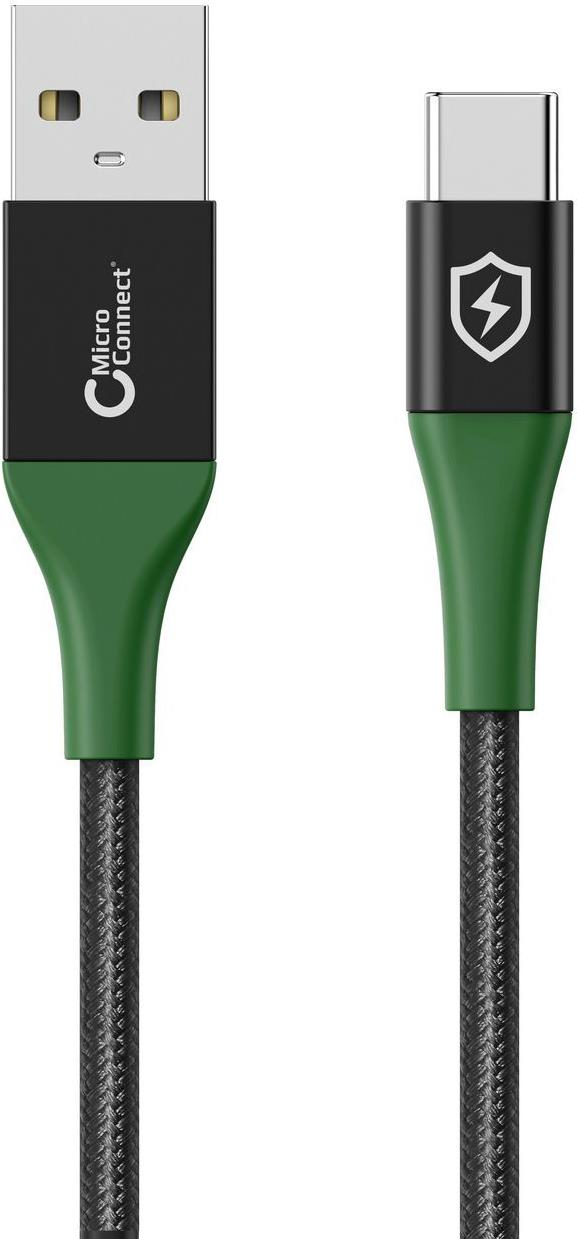 Microconnect MC-SMART USB-A-C-01 USB Kabel USB 2.0 1 m USB A USB C Schwarz - Grün (MC-SMART USB-A-C-01)