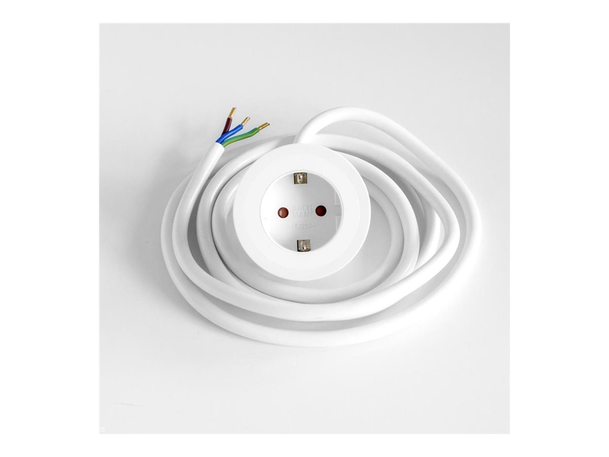 Bachmann PIX Steckdose Typ F 2 m Kabel 16 A weiß