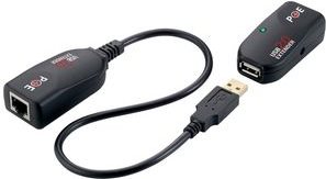 LogiLink USB 2.0 Extender-Set, PoE geeignet, schwarz Anschluss: USB-A Stecker (UA0207)