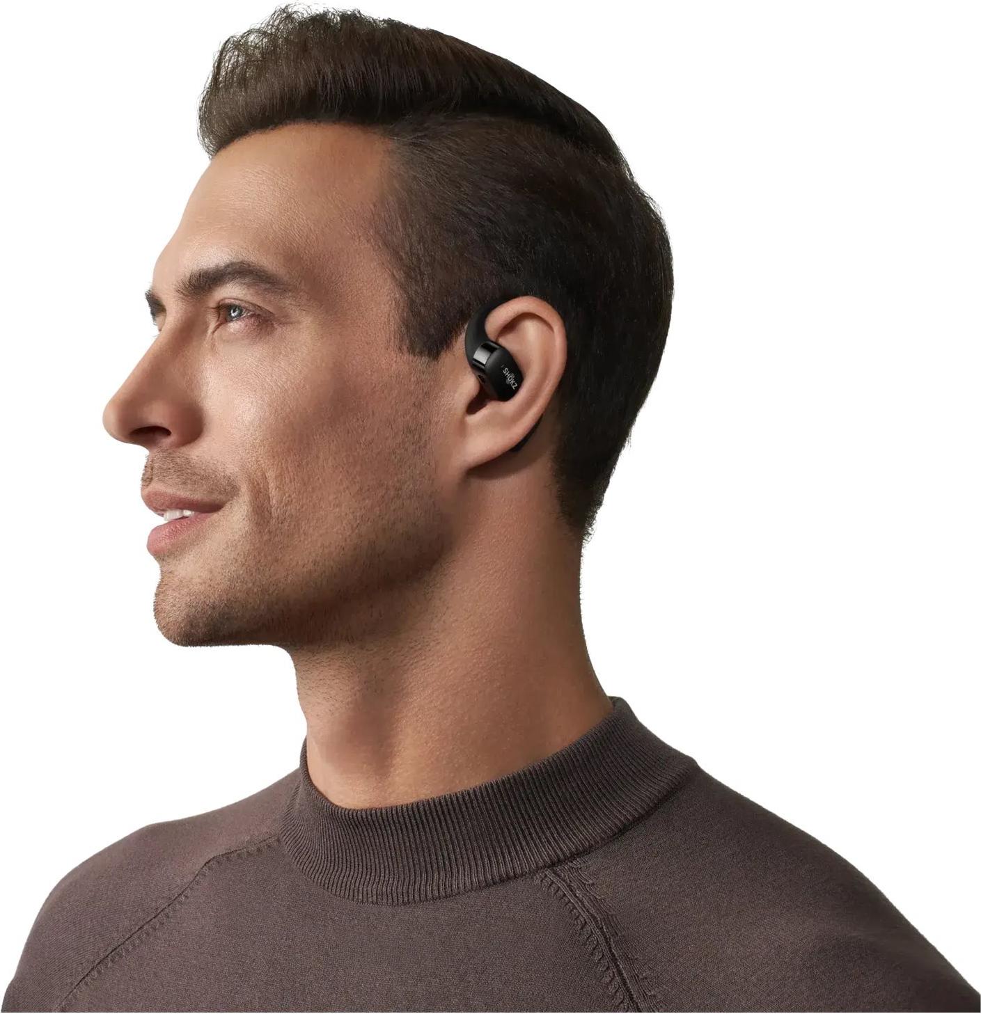 Shokz OpenFit True Wireless Kopfhörer mit Mikrofon Ohrbügel Bluetooth Schwarz