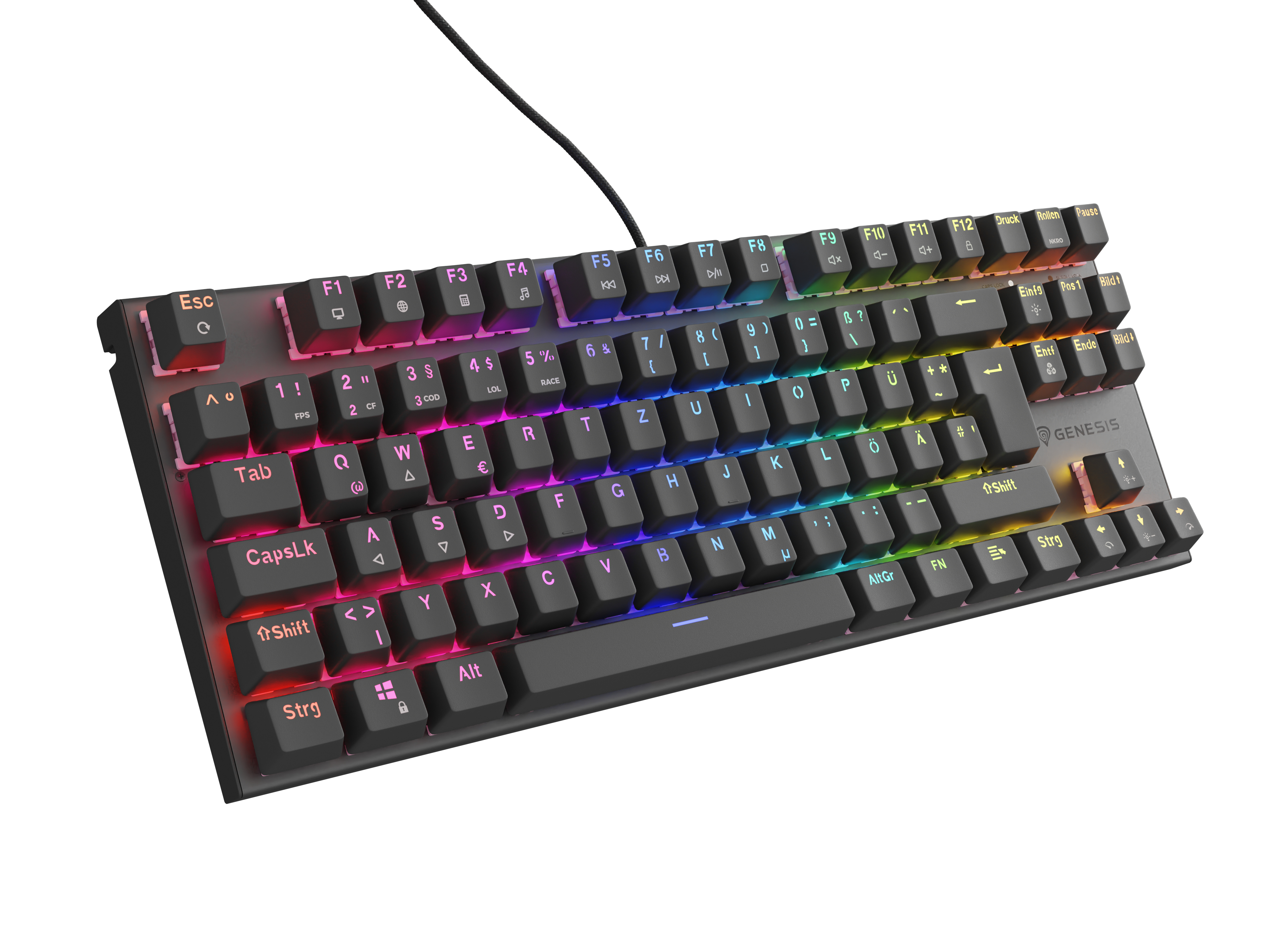 Genesis THOR 303 TKL Silent Gaming-Tastatur mechanisch USB RGB QWERTZ Schwarz