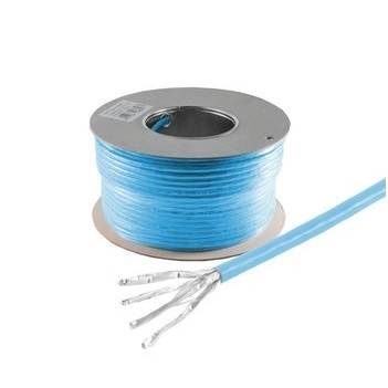 Helos Verlegekabel, Cat 8, S/FTP, PiMF, LSZH, blau, 100m Ring Cat 8, 2000 MHz , paarweise und Gesamtabschirmung (PimF) , Bandbreite bis zu: 40 Gbit/s , CAT 8.1 Performance bis 24m , 4 x 2 x AWG 22/1 , halogenfrei , Farbe: blau , 100m Ring