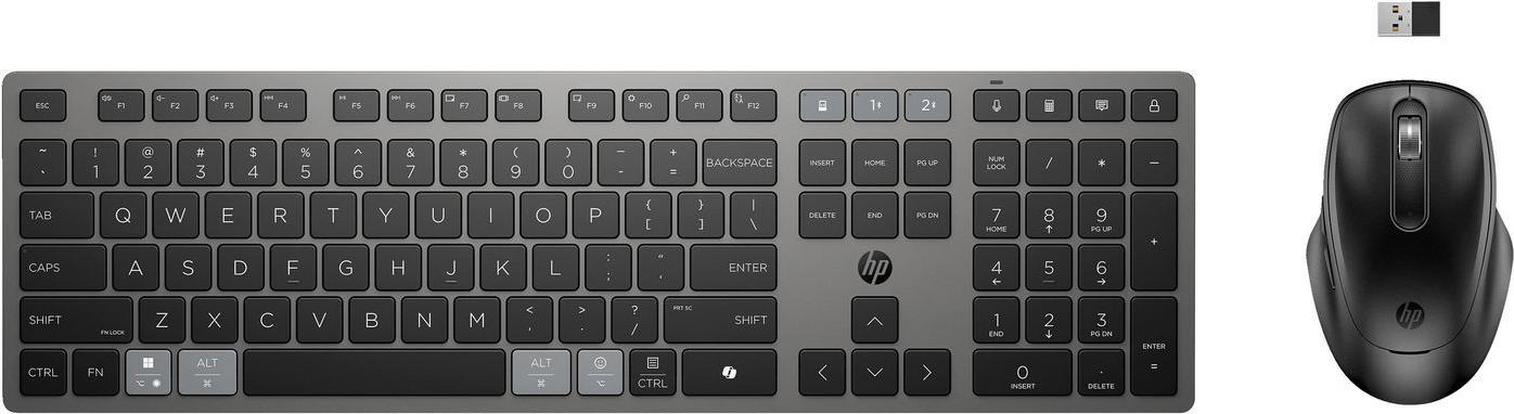 HP 725 Multi-Device Rechargeable Wireless Keyboard and Mouse (9T5B0UT#UUW)