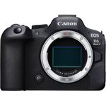 Canon EOS R6 Mark II. Kamera-Typ: MILC Body, Megapixel (ca.): 24,2 MP, Sensor-Typ: CMOS, Maximale Bildauflösung: 6000 x 4000 Pixel. ISO-Empfindlichkeit (max): 102400. Kürzeste Verschlusszeit: 1/8000 s. WLAN. HD-Typ: 4K Ultra HD. Bildschirmdiagonale: 7,62 cm (3 Zoll), Touchscreen. Suchertyp: Elektronisch. Gewicht: 588 g. Produktfarbe: Schwarz (5666C004)