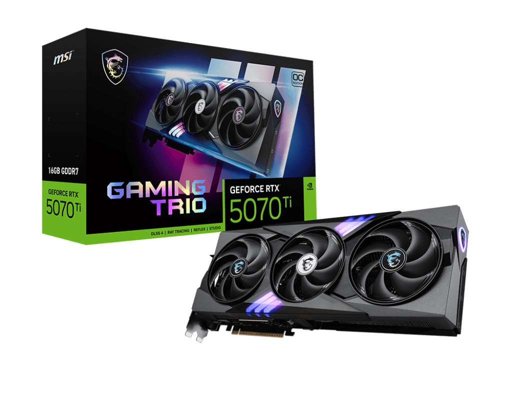 MSI GeForce RTX 5070 Ti 16G GAMING TRIO OC Grafikkarte 16 GB GDDR7 PCIe 5.0 Schwarz