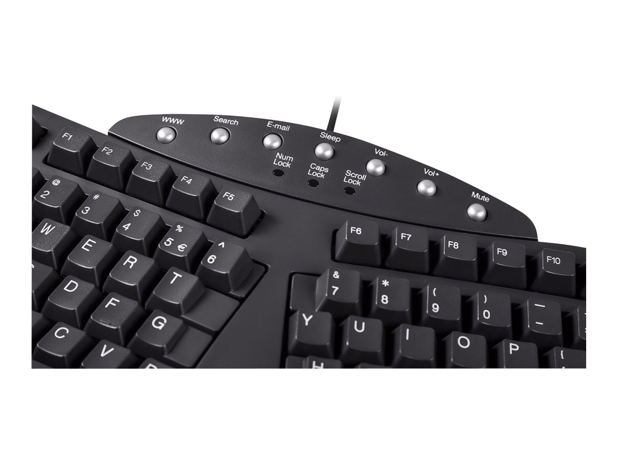 Perixx PERIBOARD-512 Classic Ergonomische Tastatur USB US Schwarz