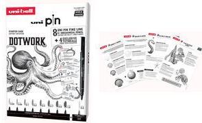 uni-ball DOTWORK-Starterset uni pin, 9er Koffer beinhaltet: 8 Fineliner uni pin, 1 Druckbleistift Shalaku S, - 1 Stück (CF PIN/8 005)