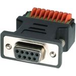 EXSYS GmbH Adapter 9-pin Buchse zu 9-pin Terminal Block mit Drucktaster (EX-49111)