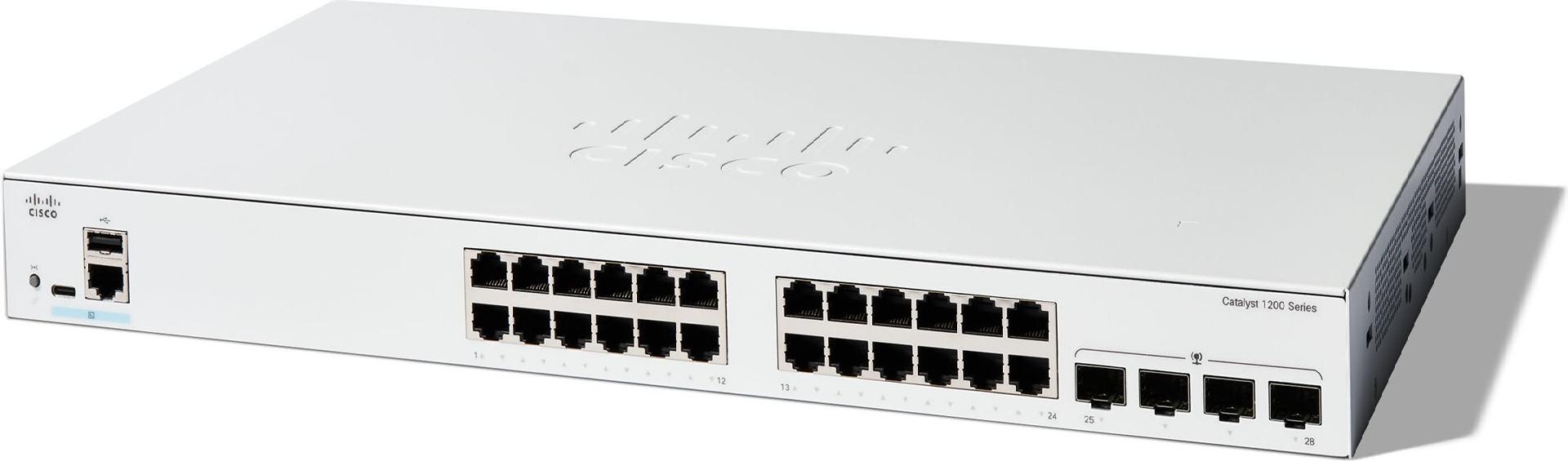 Cisco Catalyst 1200-24T-4G Managed Switch 24x Gigabit + 4x SFP Weiß