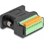 Delock D-Sub 9 Buchse zu Terminalblock Adapter mit Drucktaster (66559)