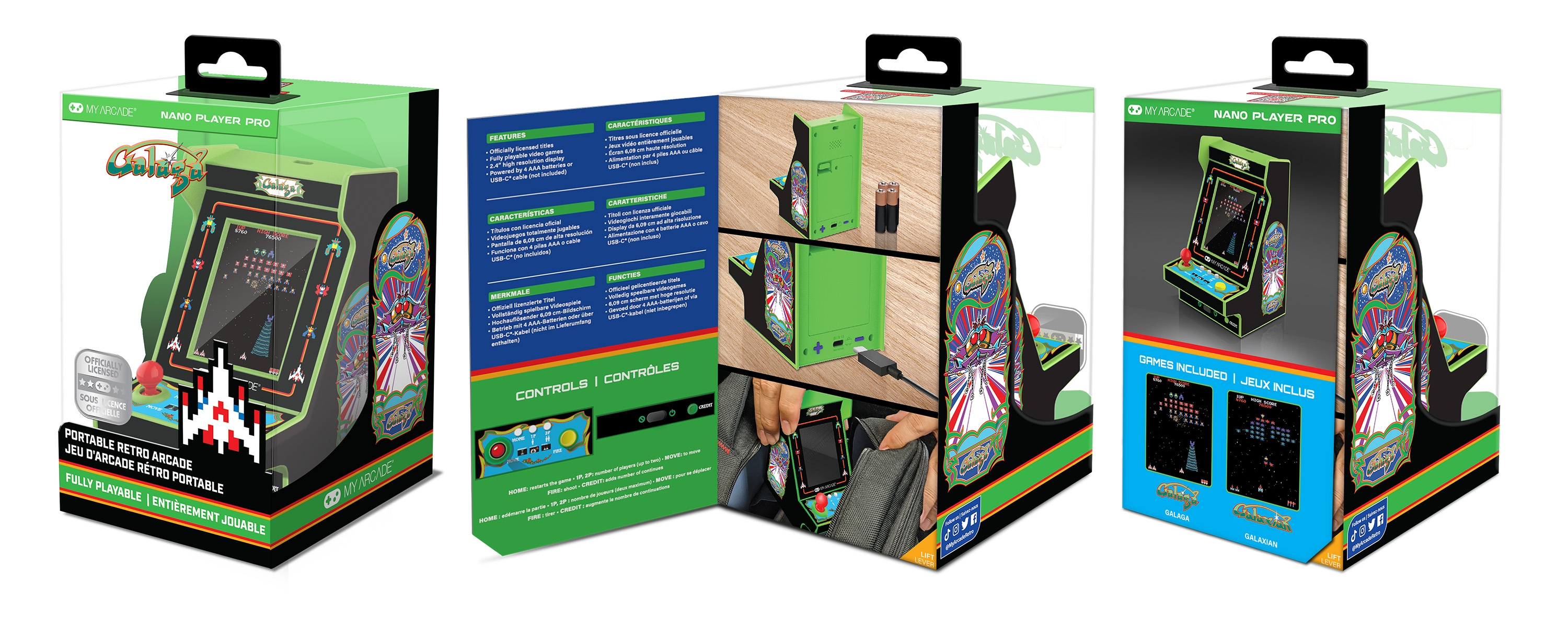 dreamGEAR My Arcade GALAGA Nano Player Pro Tragbare Spielkonsole 2.4" Mehrfarbig