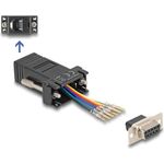 Delock D-Sub 9 Pin Buchse zu RJ12 Montagesatz schwarz (67077)