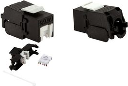 LogiLink Keystone Modul Kat.6A, ungeschirmt, EC geprüft aus Kunststoff, unterstützt Power over HDBaseT (PoHDBaseT - 1 Stück (NK3999)