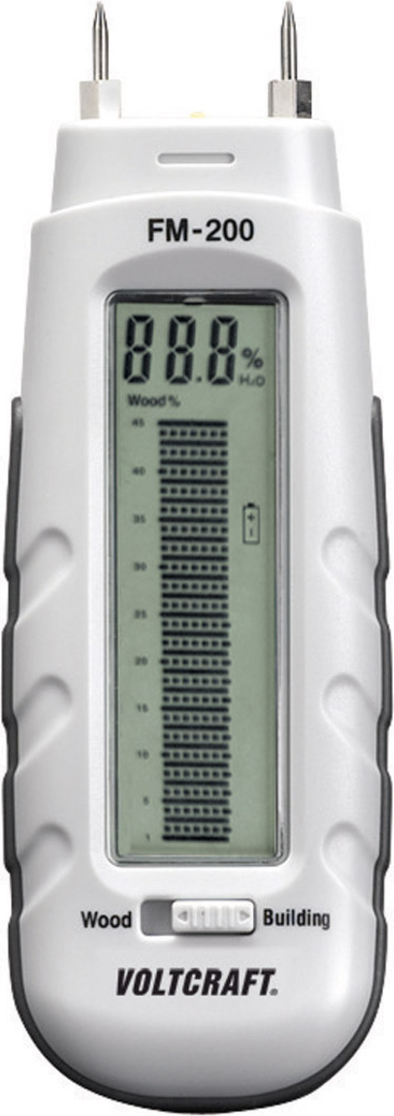 Voltcraft FM-200 Material-Feuchtigkeitsmessgerät, Holz- und Baufeuchtemessgerät; Baufeuchte 0.2 - 2 (FM-200)