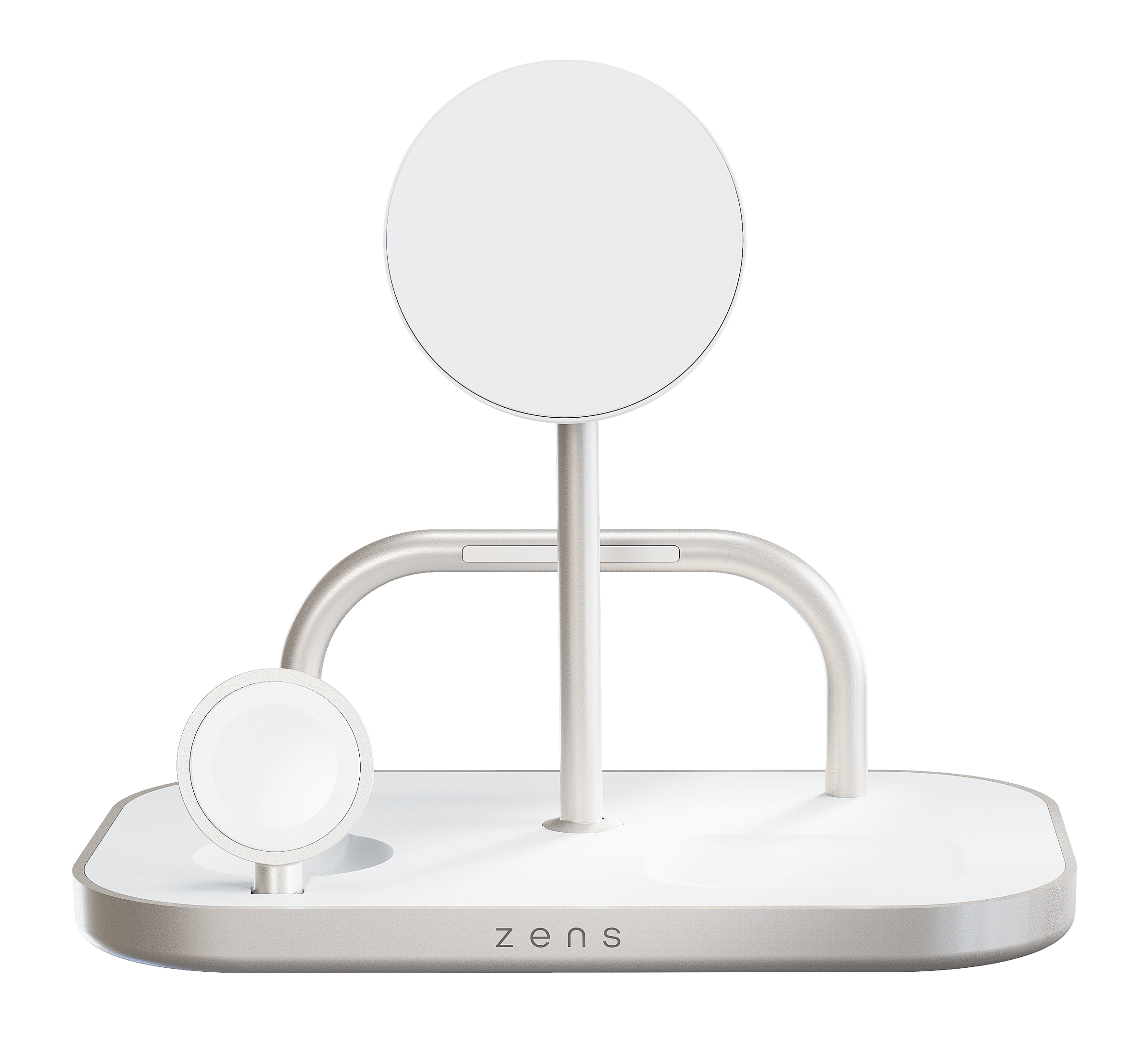 Zens Aluminium Series ZEDC29W/00 4-in-1 Wireless Charger 65 W Qi2 MagSafe Silber, Weiß
