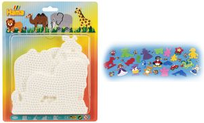 Hama Stiftplatten "Elefant, Giraffe, Löwe, Kamel" für Bügelperlen midi, je x Elefant (291), Giraffe (292), - 1 Stück (00004582)