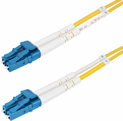 StarTech.com 3m (9.8ft) LC to LC (UPC) OS2 Single Mode Duplex Fiber Optic Cable, 9/125µm, Laser Optimized, 10G, Bend Insensitive, Low Insertion Loss (SMDOS2LCLC3M)