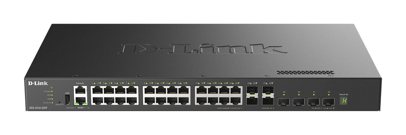 D-Link DXS 3410-32XY L3 Managed Switch 24 x 10 Gigabit Ethernet Schwarz
