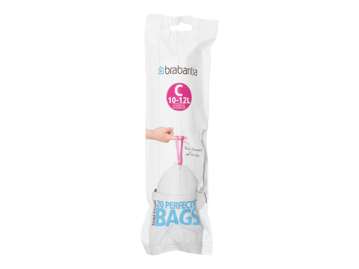Brabantia PerfectFit Mülleimerbeutel Size C 12 L 240 Stück HDPE Weiß