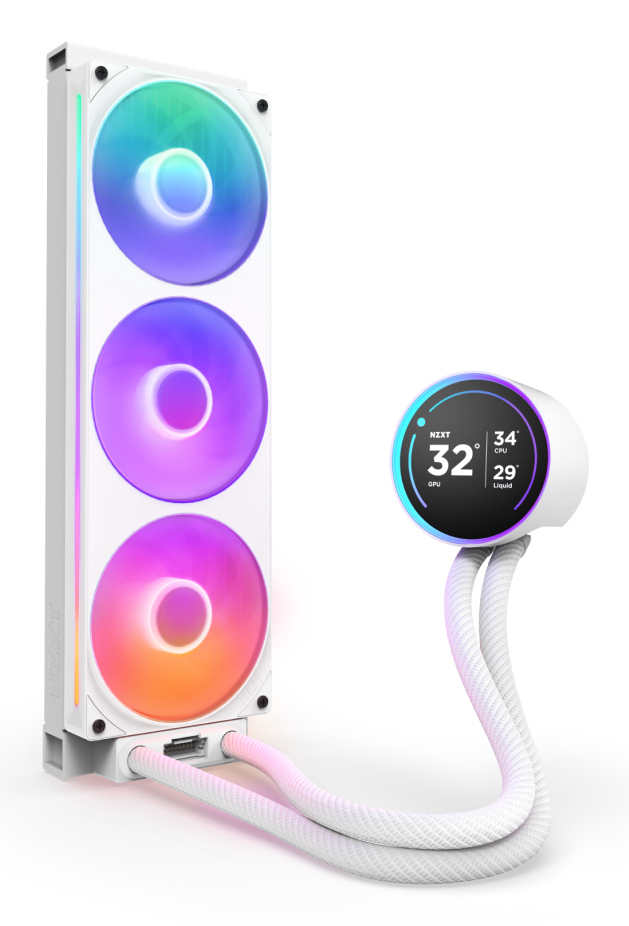 NZXT Kraken Elite 360 RGB AiO-Wasserkühlung mit LCD-Display 360 mm Mattes Weiß