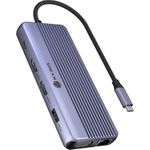 USB C DockingStation 12 in 1, 2x HDMI 4K60Hz, 1x VGA, Giga LAN, 4x USB Datenports, Giga LAN, SD+MicroSD 3.0, Audio, PD 3.0 100W (IB-DK4062-CPD)