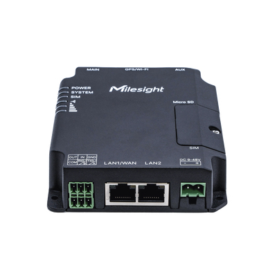 Milesight IoT UR32 Industrial Cellular Router Wi-Fi 4 (802.11n) 4G VPN RS-485 Schwarz
