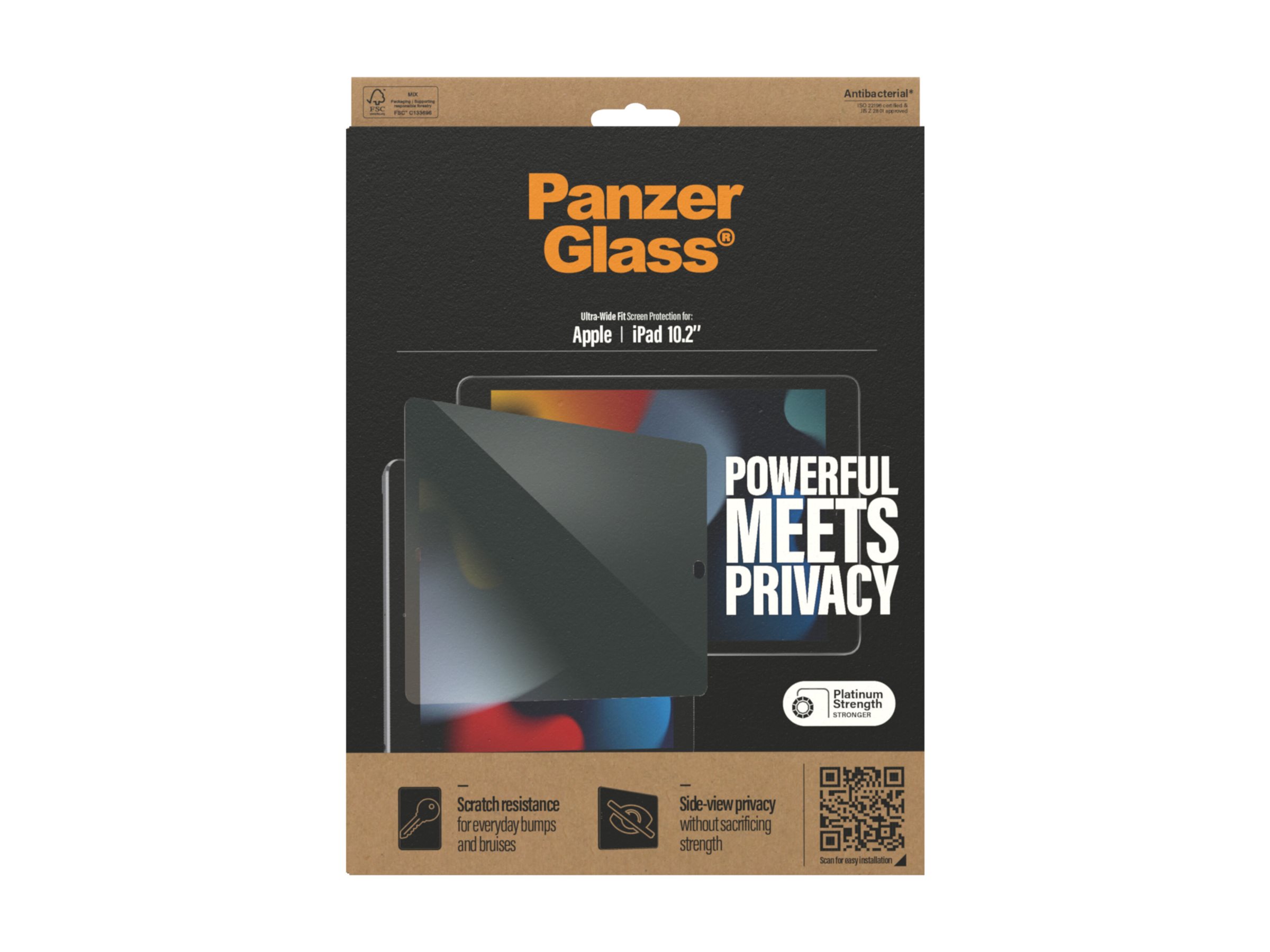 PanzerGlass Privacy & Case Friendly Displayschutz für Apple iPad 10,2" Transparent