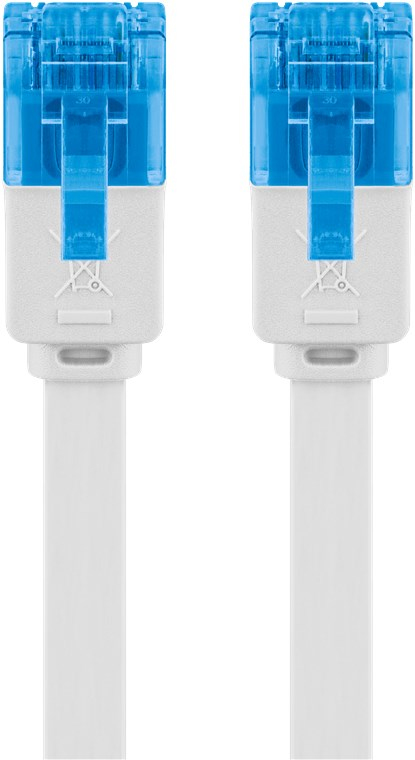 goobay 96347 Netzwerkkabel 5 m Cat6a U/UTP RJ-45 Blau, Weiß