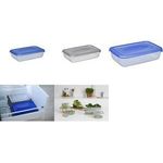 plast team Gefrierdose Polar, 3,0 Liter, blau, rechteckig transparent/mazarine blue, aus PP, durchsichtiger Boden, - 1 Stück (16730805)