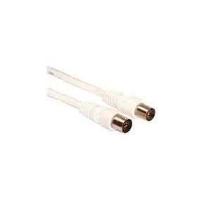 Wentronic Goobay Antennen Anschlusskabel, Weiß, 2.5 m - IEC/Koax-Stecker <=> IEC/Koax-Buchse (11511)
