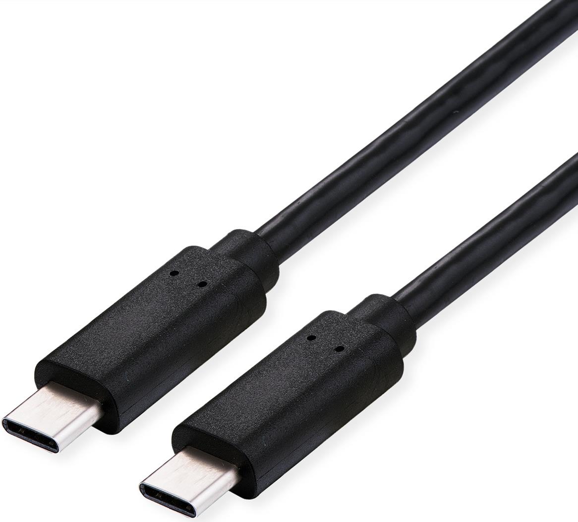ROLINE USB4 Gen3x2 Kabel, C?C, ST/ST, 40Gbit/s, 100W, schwarz, 0,5 m (11.02.9091)