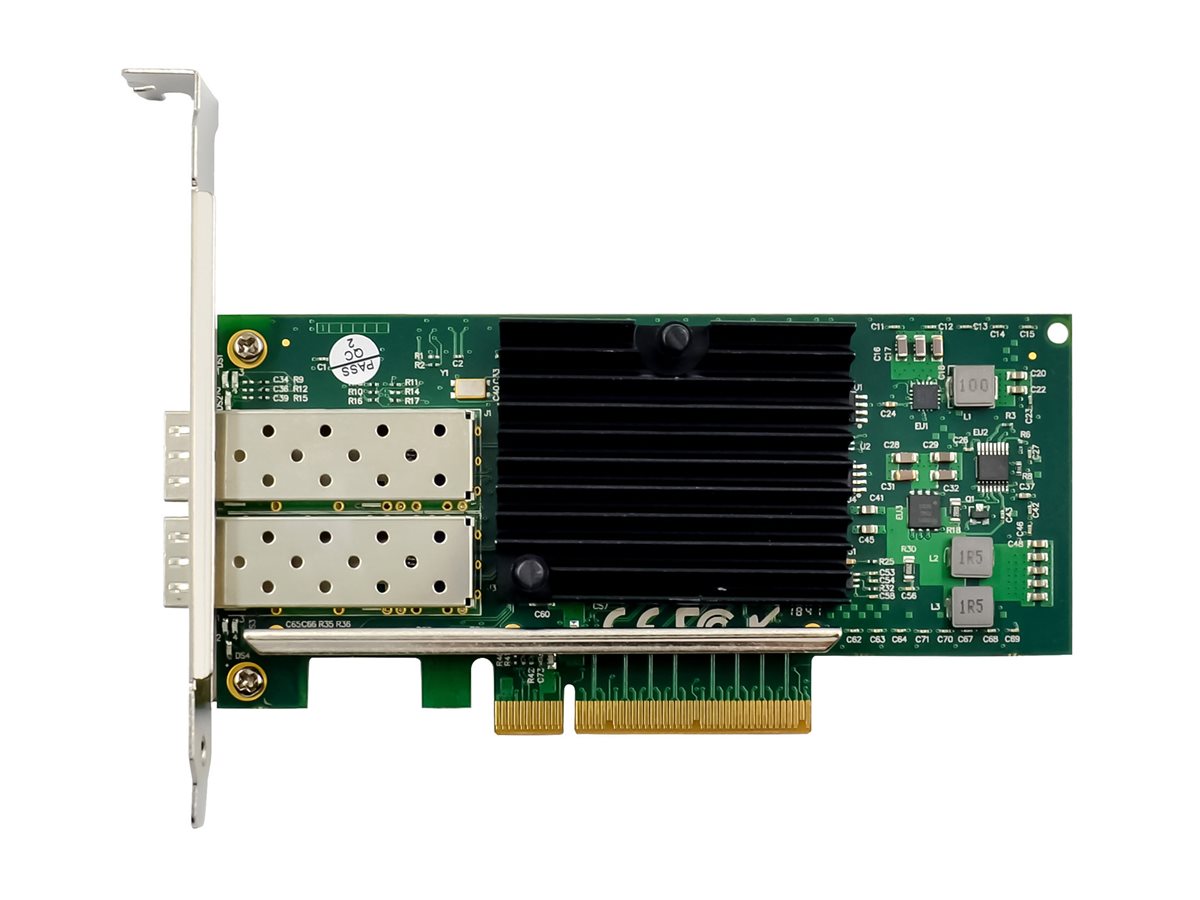 InLine Dual 10-Gigabit Netzwerkkarte 2x SFP+ PCIe 2.0 x8 Low-Profile Grün, Silber