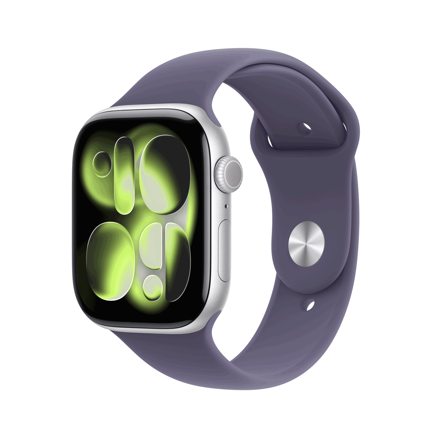 Apple Watch Series 11 GPS 46mm Silver Aluminium Case with Purple Fog Sport Band - M/L (MEVA4ZR/A)