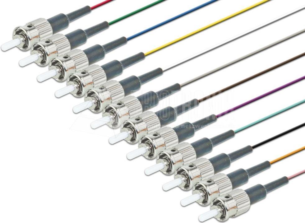 Lightwin Faserpigtail, Multimode 50/125µm, OM3, ST, 12er Set Pigtails (PIG 50 ST-12 2.0 OM3)