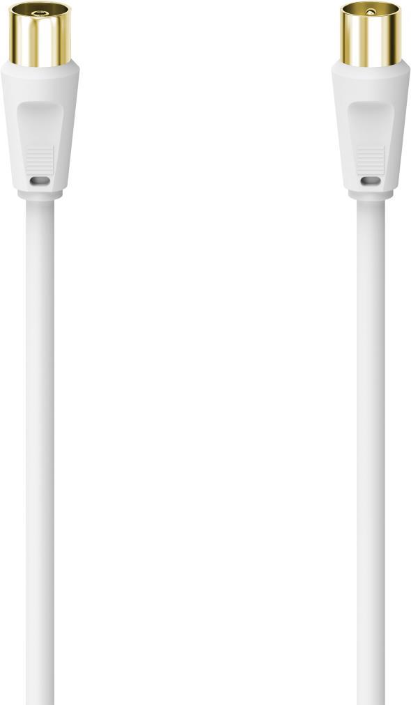 Hama Classic Line Antennen-Kabel, Koax-Stecker - Koax-Kupplung, vergoldet, 1,5 m, 100 dB (00305066)