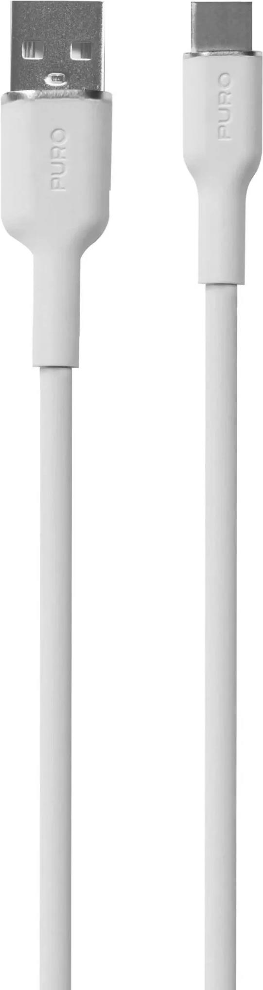 PURO PUUSBCICONWHI. Kabellänge: 1,5 m, Anschluss 1: USB A, Anschluss 2: USB C, USB-Version: USB 3.2 Gen 1 (3.1 Gen 1), Produktfarbe: Weiß (PUUSBCICONWHI)