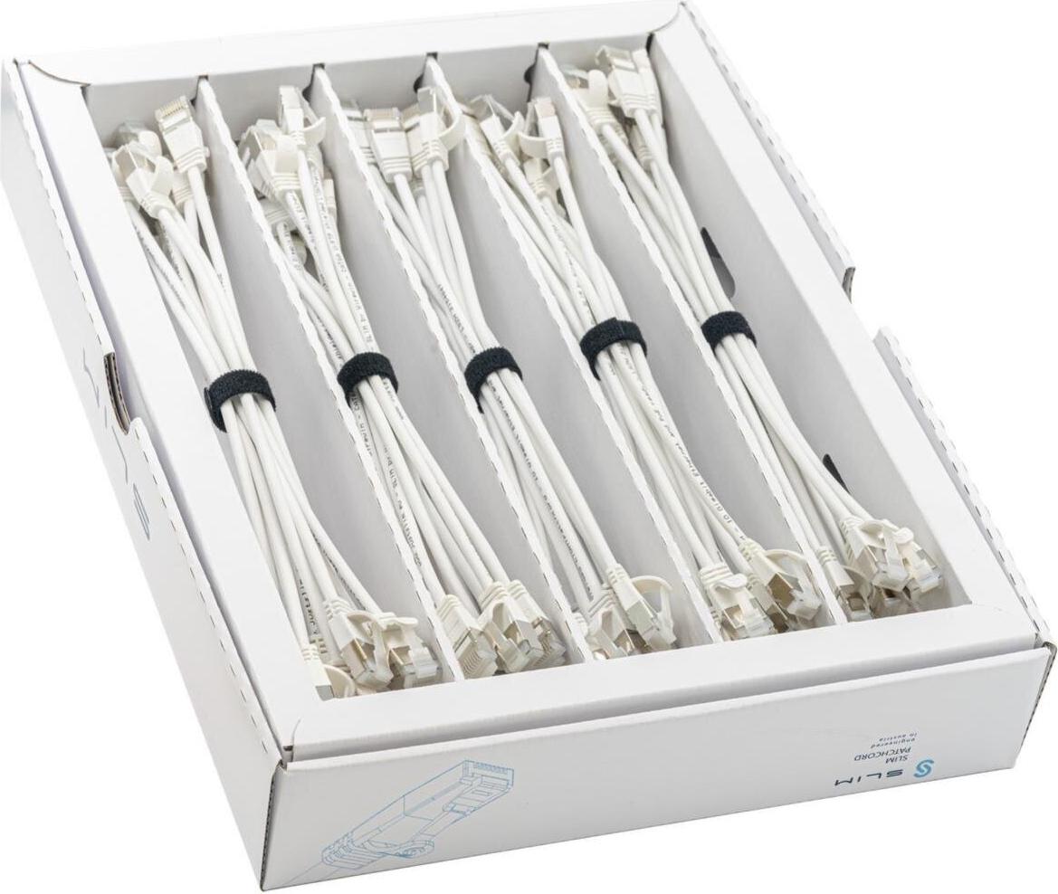 SLIM KAT6A 10 Gigabit Lightpatchkabel, 0,15m, U/FTP, Ø 3,8mm, weiss, 50-Pack KAT6A LIGHT geschirmt (SLIM-LS-K6A 0.15 WT 50)