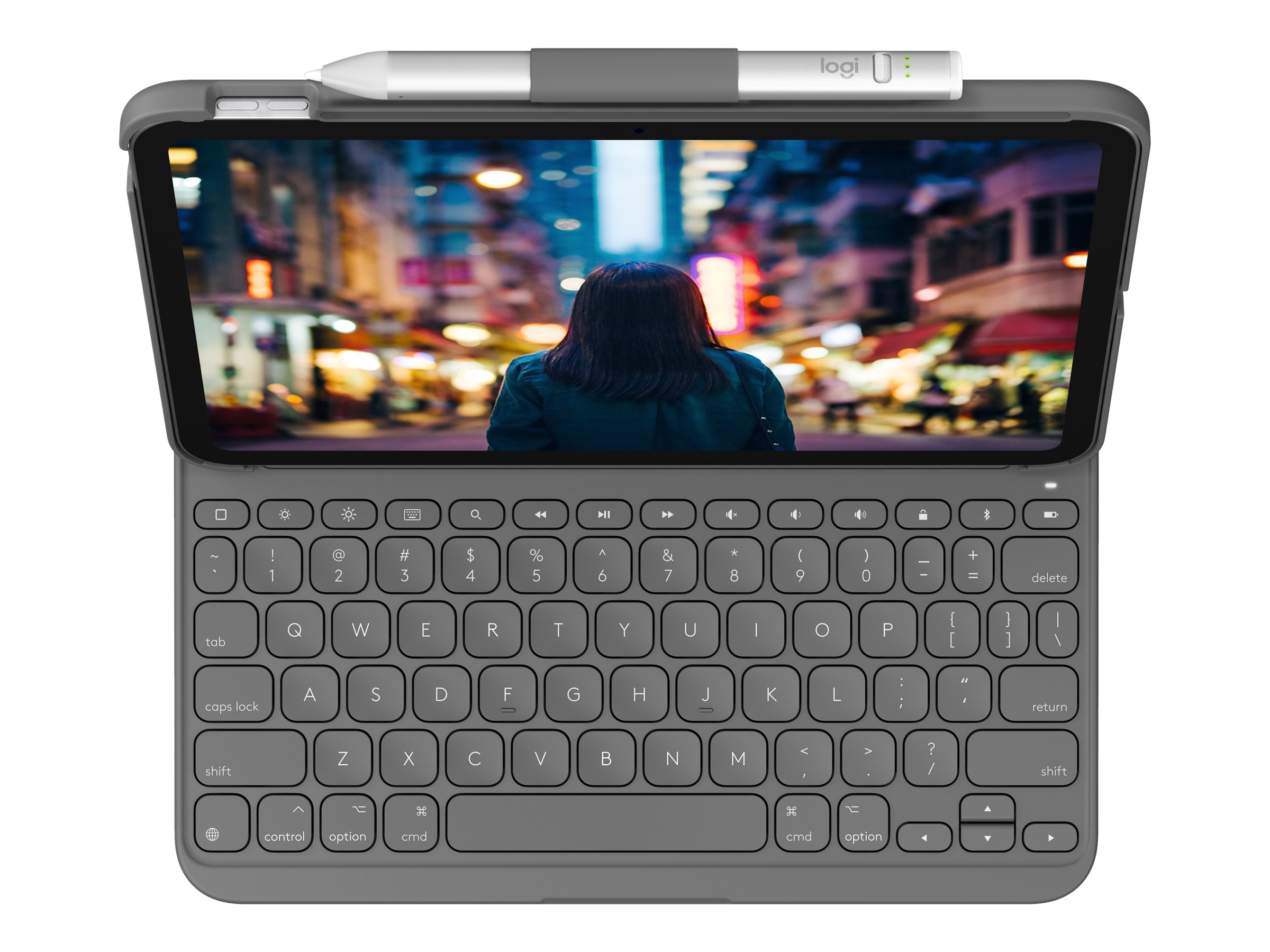 Logitech Slim Folio für iPad (10. Generation) 10,9" Tastatur-Case QWERTY Italienisch Bluetooth Oxford Grey