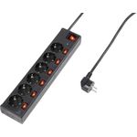Renkforce Überspannungsschutz-Steckdosenleiste 6fach Schwarz Schutzkontakt 1296314 (1296314)