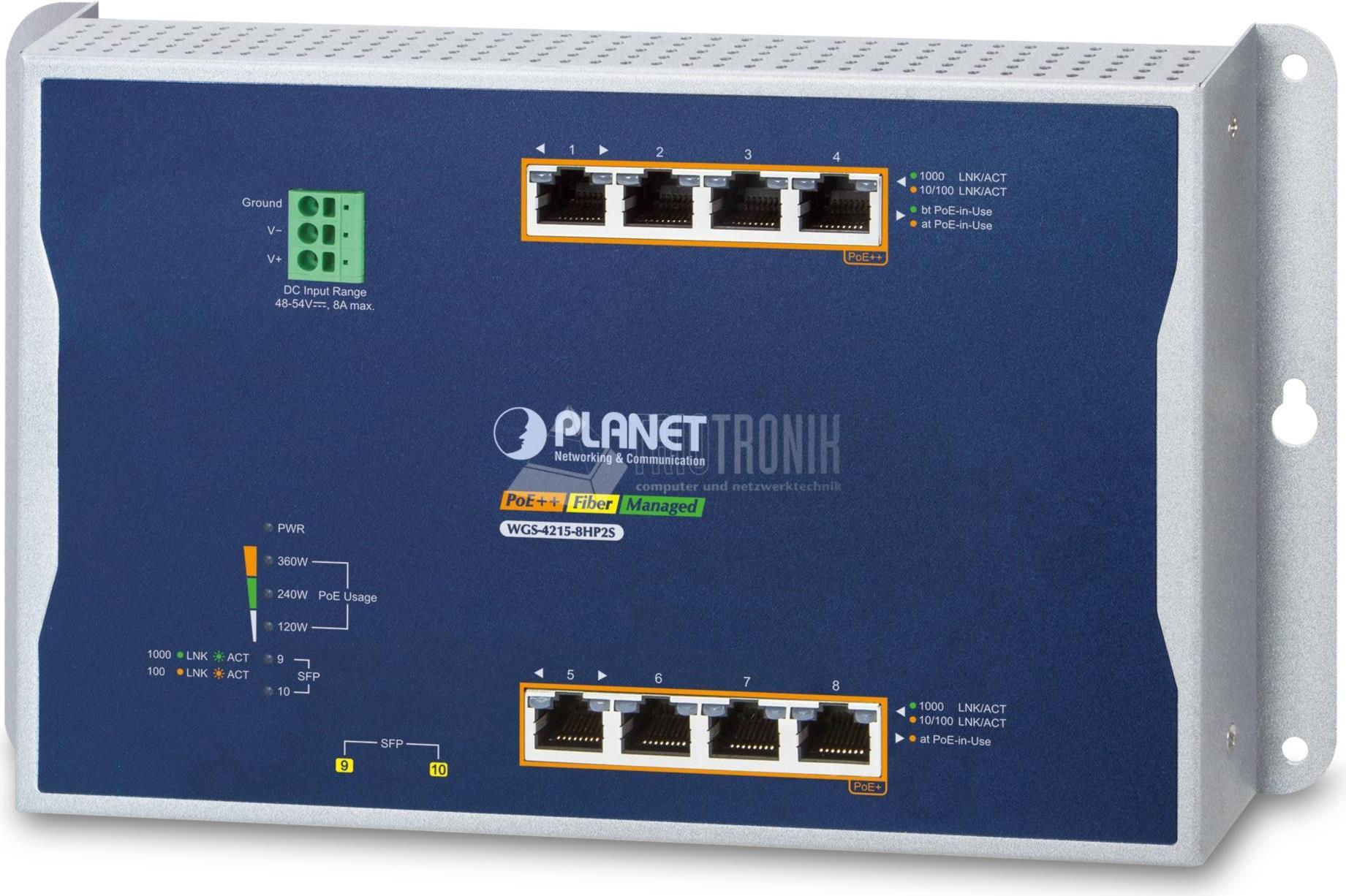 PLANET IP30 IPv6/IPv4 (WGS-4215-8HP2S)