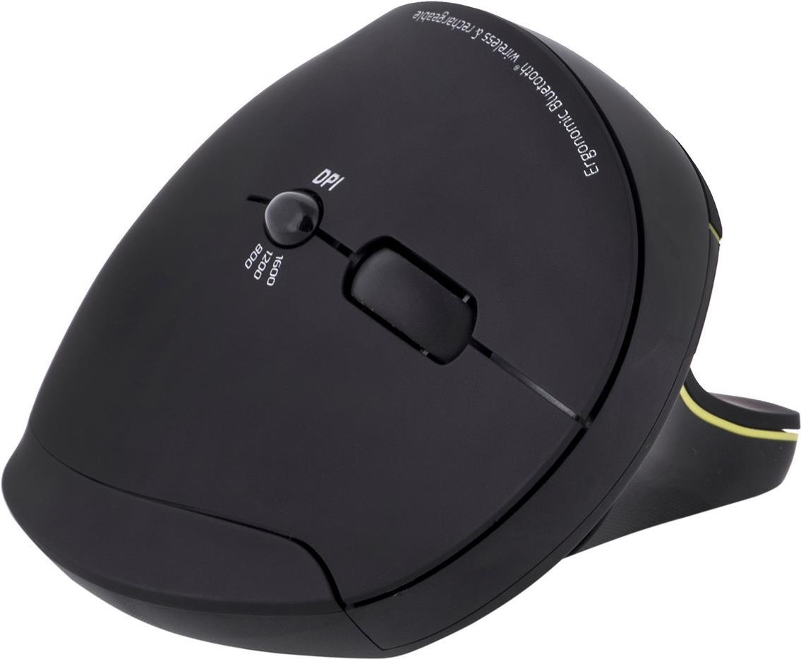 Port Designs PORT Connect Professional Vertikale Maus 2.4 GHz Bluetooth Schwarz