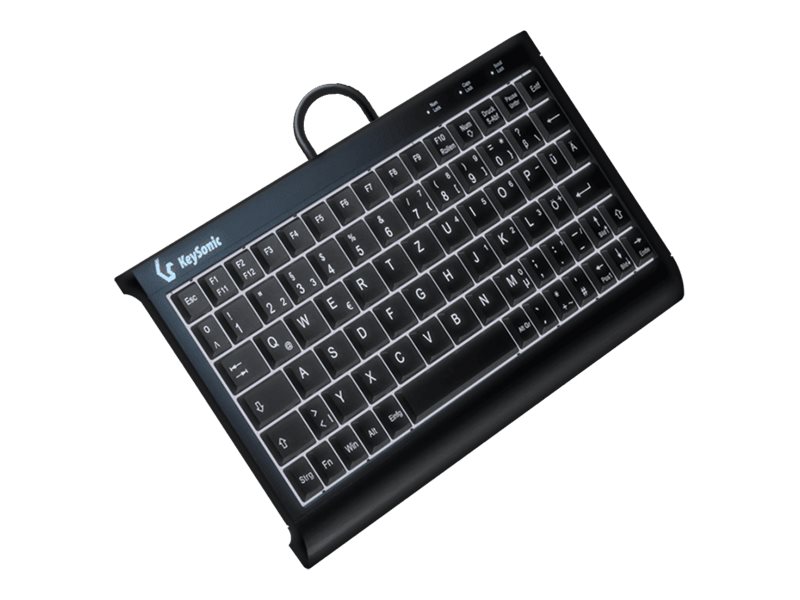 KeySonic KSK-3011ELC Kabelgebundene Tastatur USB QWERTZ Deutsch 78 Tasten Schwarz