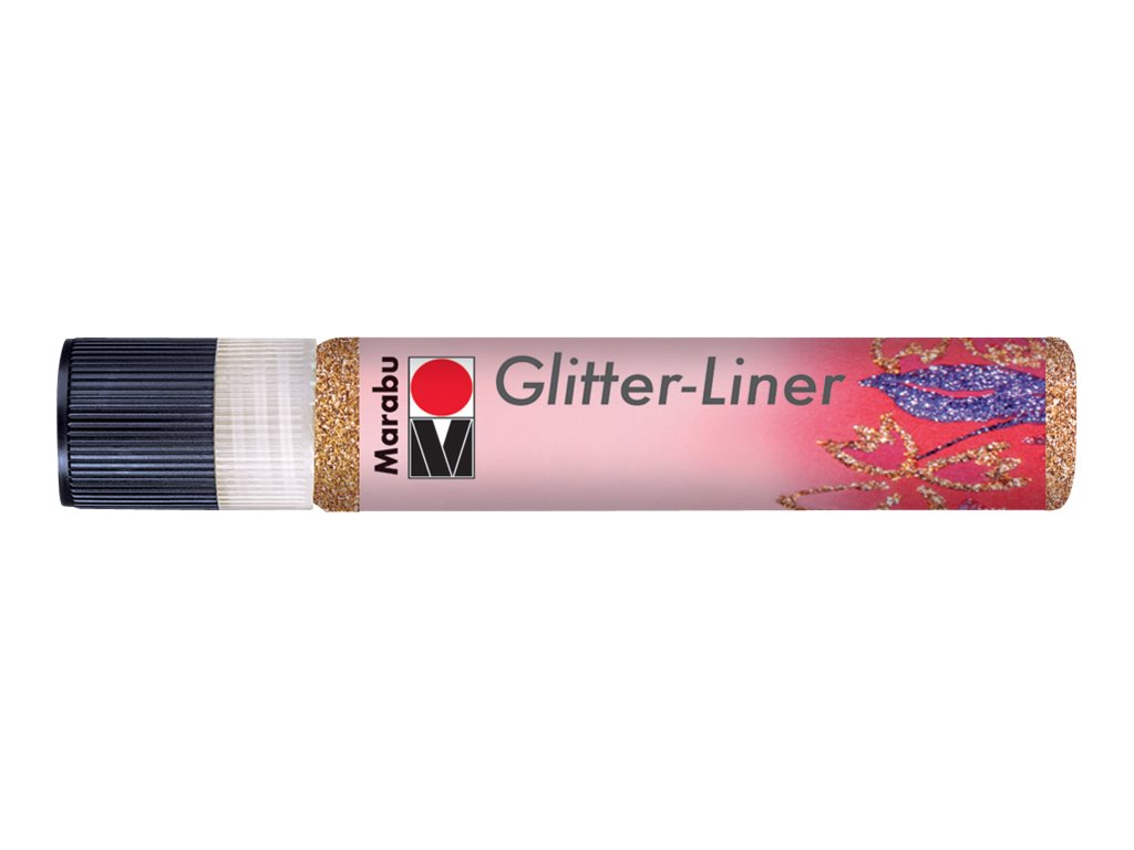 Marabu Glitter-Liner 586 Glitzerfarbe Rund Wasserbasis 25 ml Glitzer-Rotgold