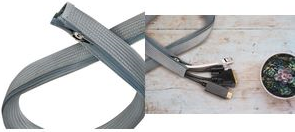 LogiLink Kabelschlauch mit Reißverschluss, 2,0 m, grau aus Polyester, abrieb-, zug- & formbeständgi, schlagfest, - 1 Stück (KAB0074)