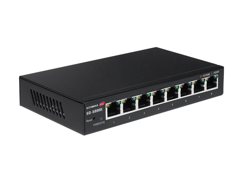 Edimax Pro GS-5008E Gigabit Ethernet Switch 8 Ports Schwarz