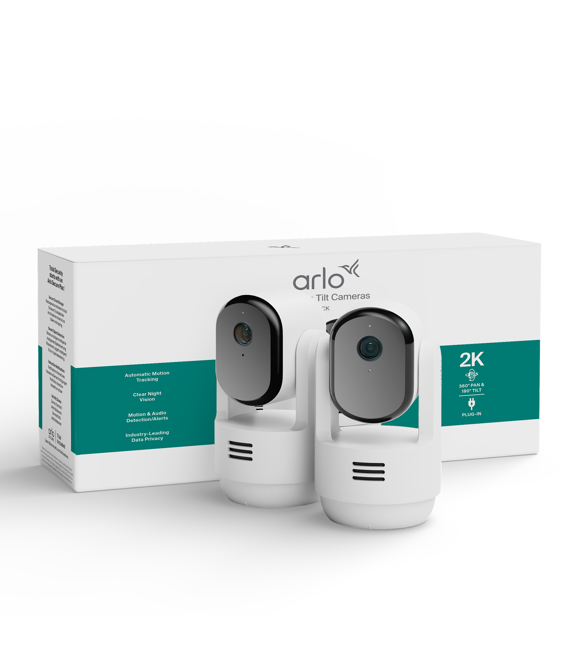 Arlo Essential 3 2K PTZ Innen-Sicherheitskamera 2er-Set Weiß
